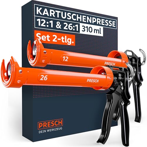 Presch Kartuschenpressen Set Orange Schwarz 12:1 & 26:1