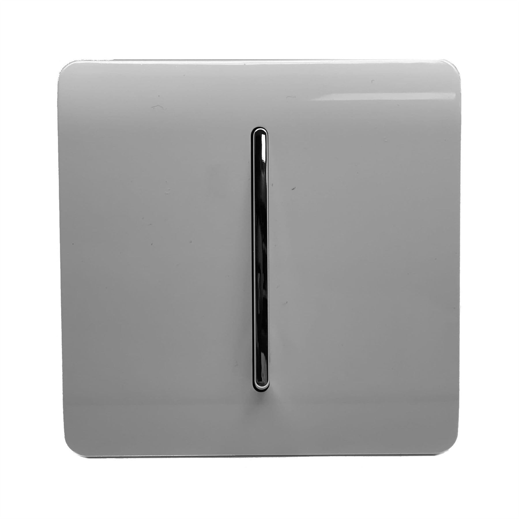 Trendi Switch Fan Isolator 10A Triple Pole Chrome Rocker Switch in Light Grey