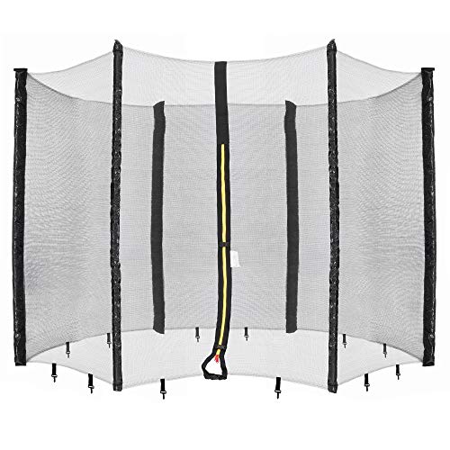 AREBOS Filet de sécurité Trampoline | Ø 305 cm | 6 piquets | Résistant aux UV, aux intempéries, à Mailles serrées, verrouillable