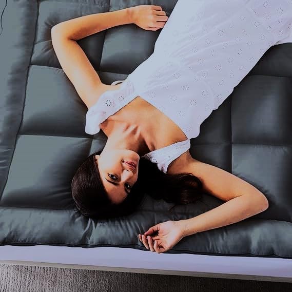 Sponsored Ad - AJISH Mattress Topper King Size 78x72 | 500 GSM Super Soft Microfiber Quilted Mattress Padding Bed Topper King Size | 4 Corner Elastic Band | All Season Comfort Sleep (Black, 6 X 6.5 Feet)