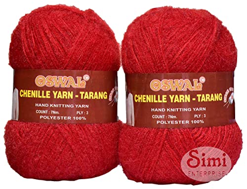 Image of Oswale 3 Ply Knitting Yarn Wool, Red 600 gm Best Used with Knitting Needles, Crochet Needles Wool Yarn for Knitting. by Oswale
