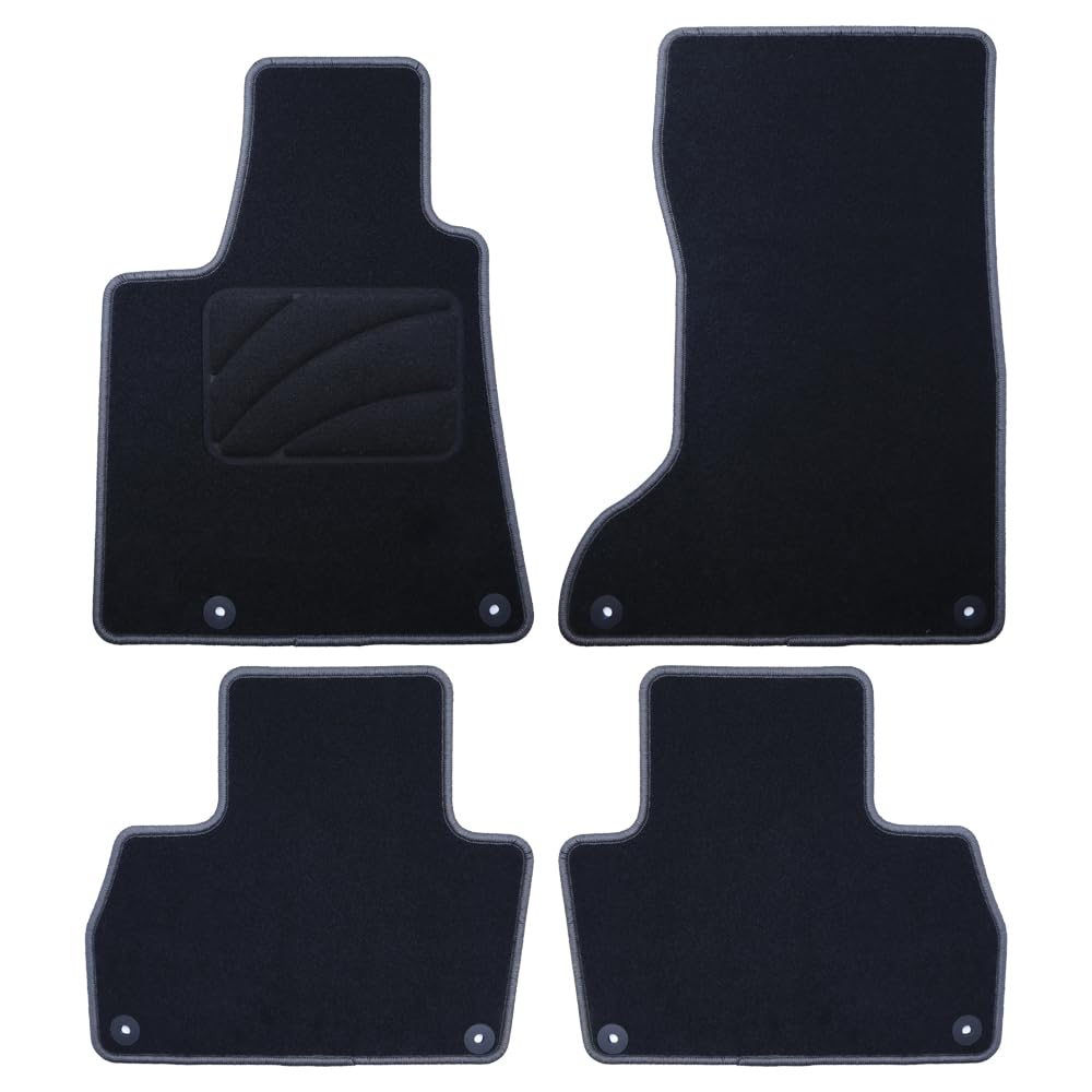 Alfombra A Medida Maserati Levante 5Pz Ribete Gris Oscuro