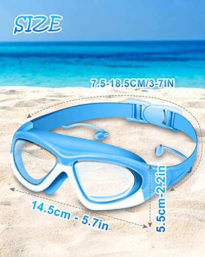 Victoper Kids Swimming Goggles Big Frame Wide-Vision for Children Girls Boys,Swimming Goggles Kids 6-14 No Leaking Anti-Fog Lens and UV Protection with FREE Case,Nose Clip Ear Plugs - Image 3