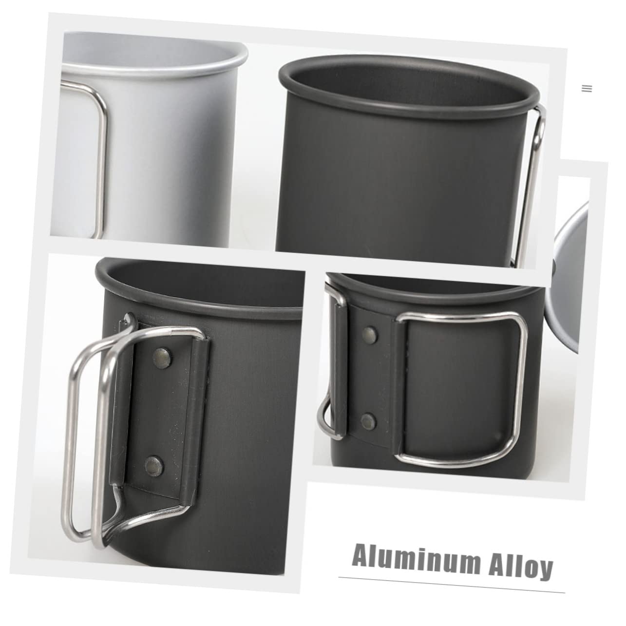 BESPORTBLE 3pièces Tasse Pliable Aluminium Pour Camping Mug Pratique Pour Café Et Thé Plein Air Pour Activités Extérieur