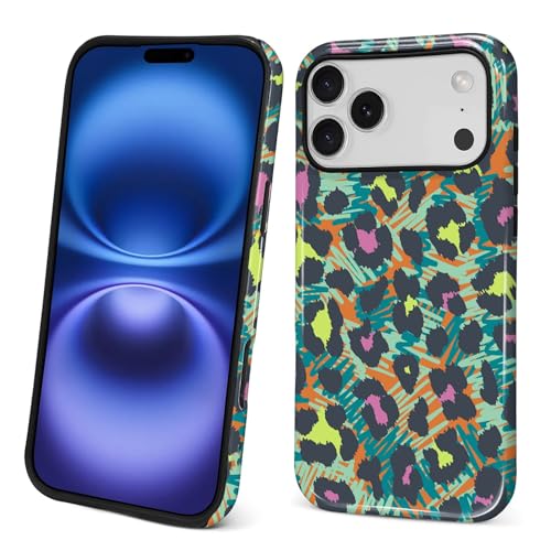 ANLUN STORE Case for iPhone 18 Pro max iPhone 17 Pro max,Hybrid Dual Protection Soft TPU + Hard PC Shockproof Cover Anti-Scratch & Slim Protective for Men Women Rainbow Leopard Print