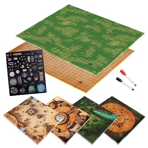 CZYY DND Foldable Mat Dry Erase TTRPG Map Grassland