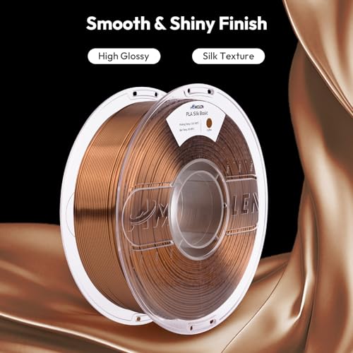 Image of AMOLEN Silk PLA Filament 1.75mm 3D Printer Filaments, Shiny Coffee Gold Filament for 3D Printing, 1kg(2.2lbs) Spool, Compatible with Most FDM Printer(Silk Coffee Gold)