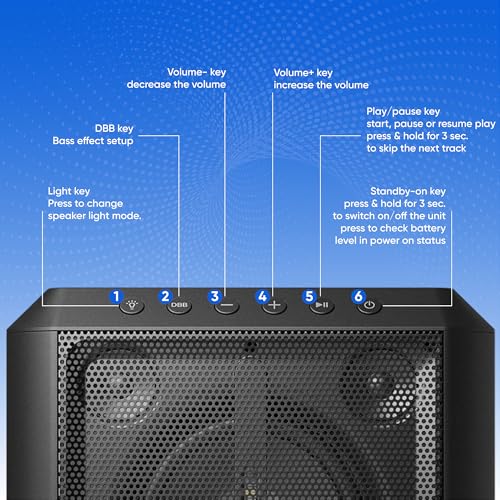 Image of PHILIPS X4207 Bluetooth Party Speaker,100W Wireless Cube Speaker with Powerful Sound and Deep Bass, Supports USB /AUX /TWS, Mic Input and Vibrant Party Lights for an Immersive Experience.