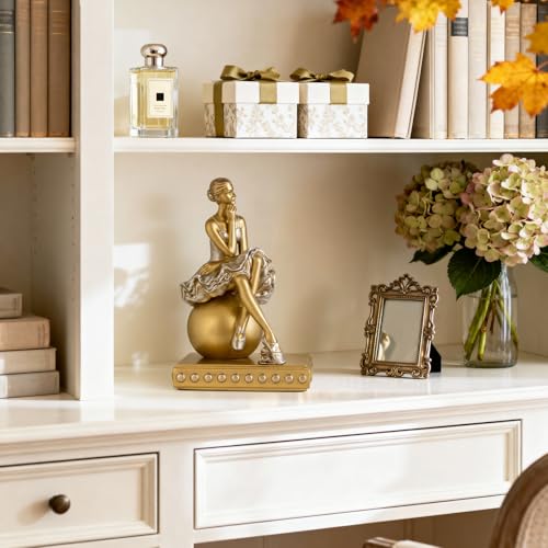 Figura de bailarina sentada en resina para decoración miniatura 3