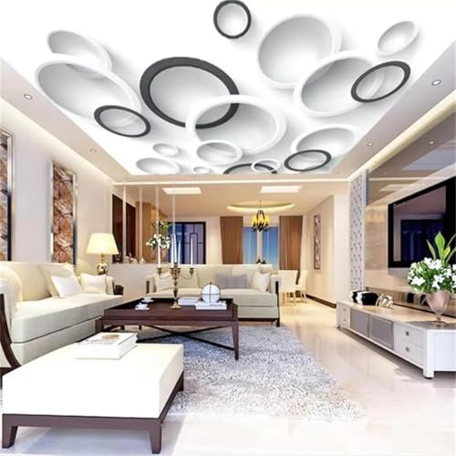 Fresque murale 3D pour salon et plafond au design géométrique