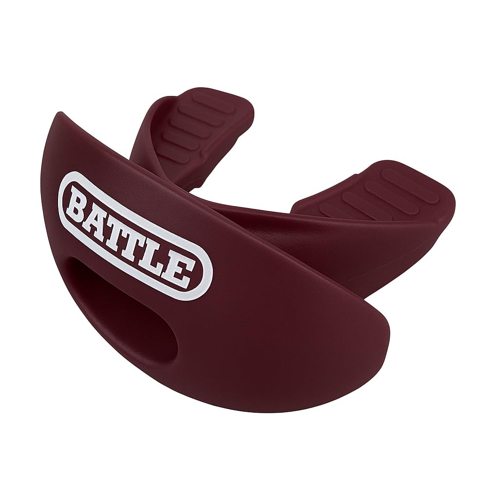 Battle Oxygen Lip Protector Mouthguard – Football and Sports Mouth Guard – Maximum Oxygen Supply – Mouthpiece Fits with or Without Braces – Impact Shield Protects Lips and Teeth