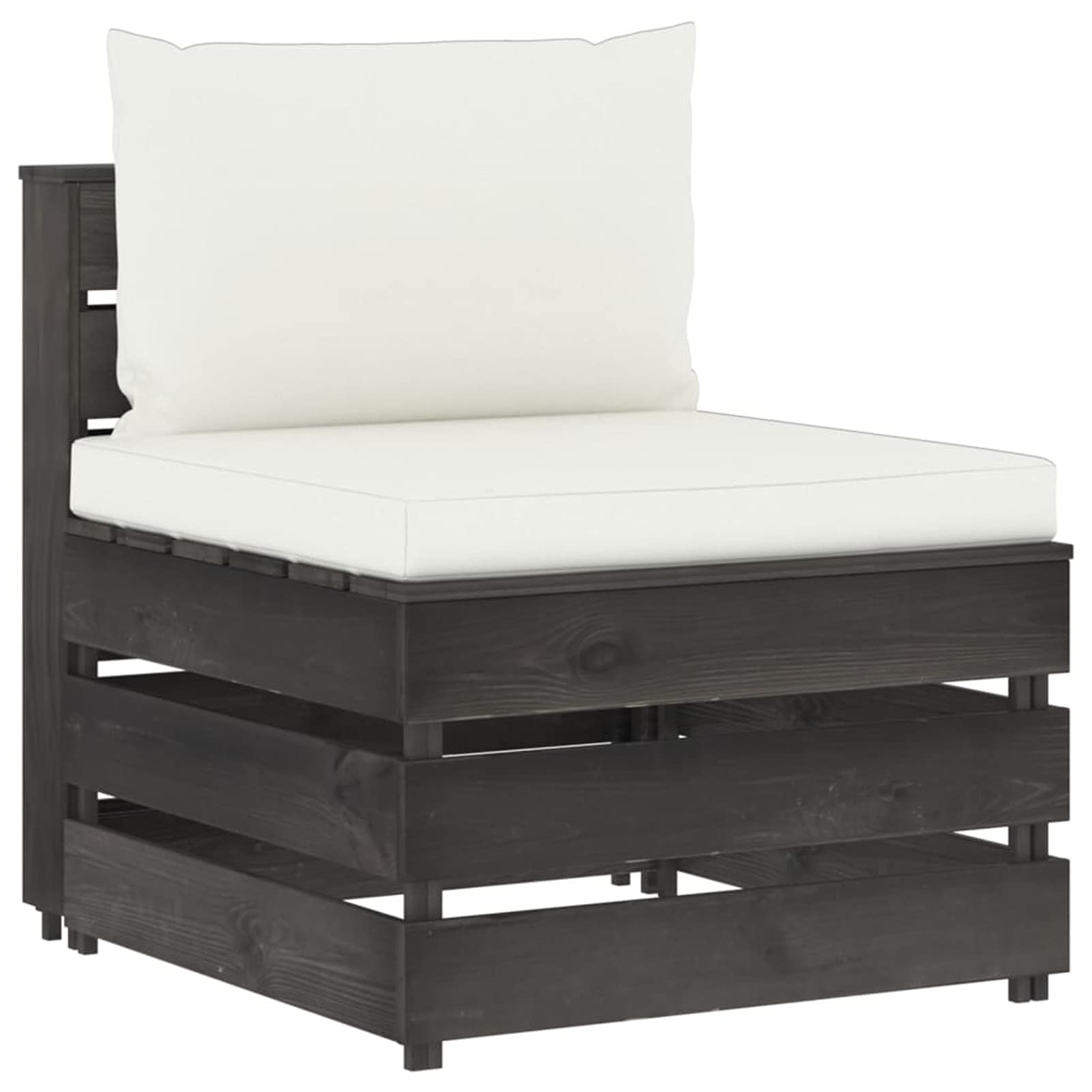 Canapés d'extérieur de jardin modulables Homgoday avec coussins gris confortables