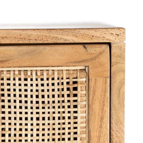 Image of Goku Rattan Chest of Drawer for Home & Office | Cane Storage Unit with 6 Drawer |Mango Wood,| Natural Finish |