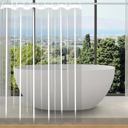 Rideau de douche 235x60 cm transparent imperméable pour baignoire - 2