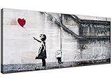 banksy blumenwerfer leinwand MODERN SINGLE PART LEINWAND Wallfillers 1050 Leinwanddruck, Motiv Banksys Mädchen mit rotem Ballon für Ihr Esszimmer, Graffiti-Wandbild