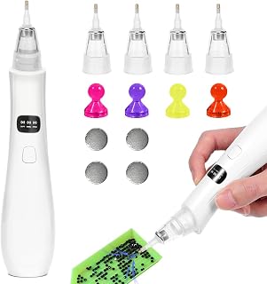 Tiiyee Electric Diamond Painting Pen, Cordless Vacuum Diamond Art Tools | Rechargeable DIY Pickup with 4 Replacement Tips, 3 Adjustable Suction Modes, Low Noise No Wax Needed for Adults Beginners