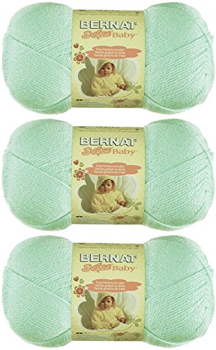 Hilo para bebé Bernat Softee pack de 3 ovillos DK Light Worsted #3 menta para tejer 5