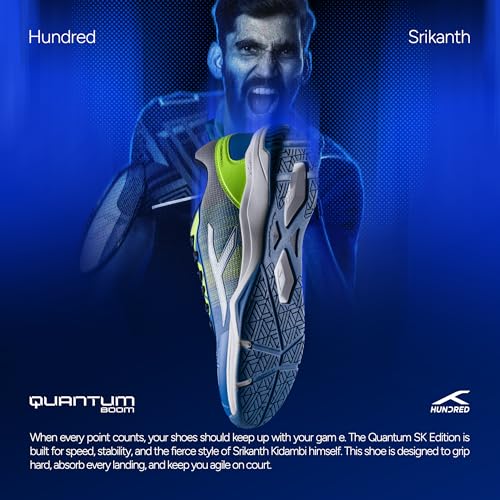 Image of Hundred Quantum Boom Unisex Non-Marking Court Shoes | Badminton, Pickleball, Table Tennis & Other Indoor Sports | Lightweight, Cushioned Grip
