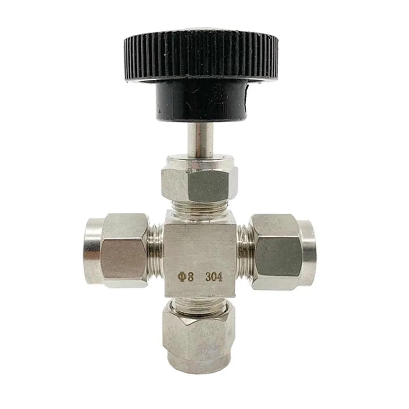 Válvula de aguja para evitar fugas por alta presión en sistemas de tres vías tipo T de 6mm