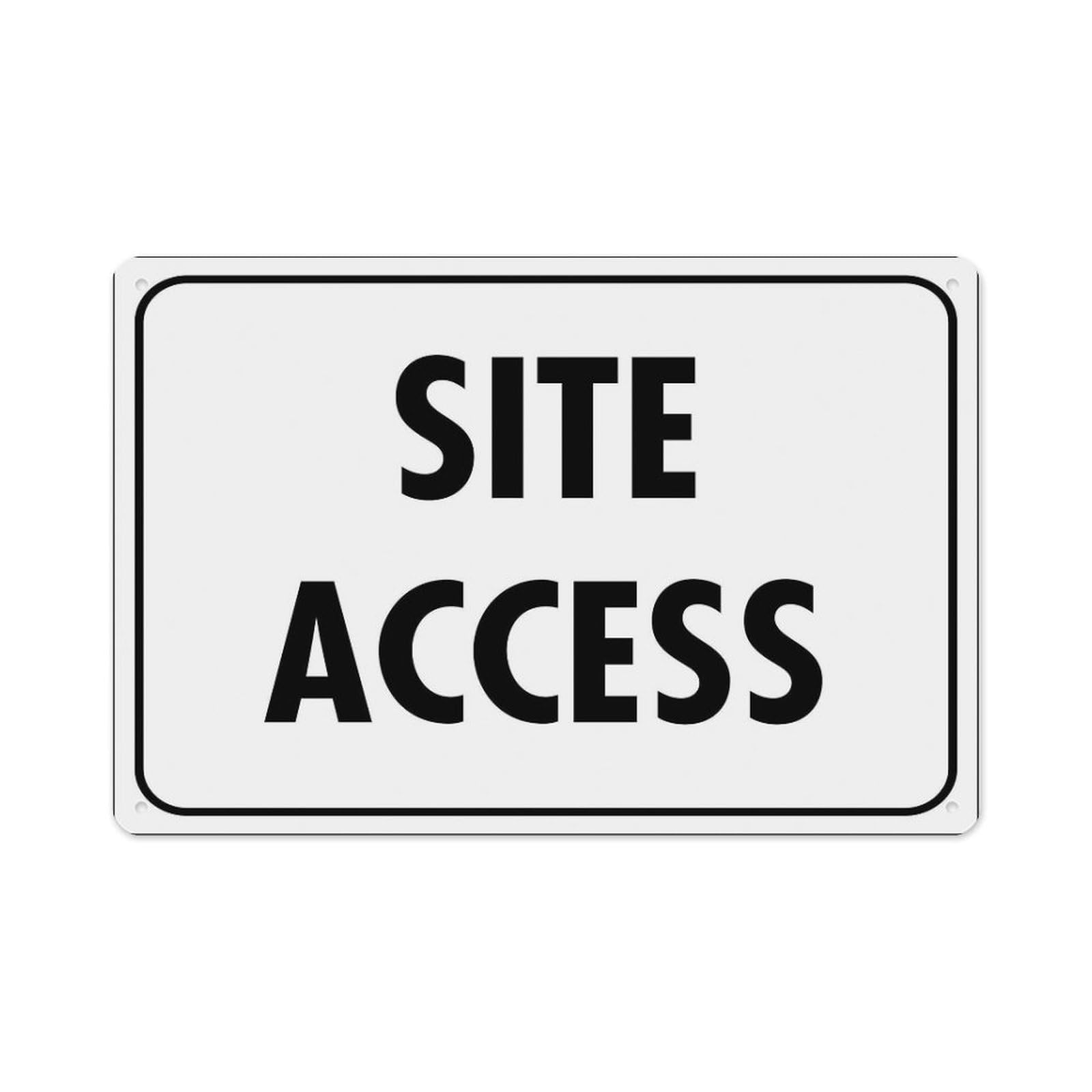 peiyeety Site Access Sign Aluminum Tin Warning Signs For Home Outdoor Garden 8X12 Inches