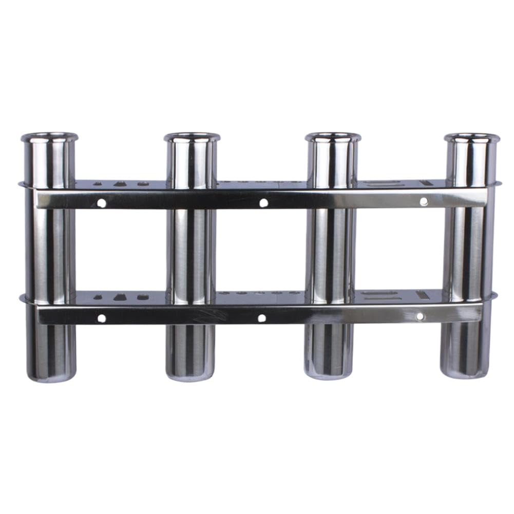 Eireneper Onecolor Stainless Steel 4 Tube Fishing Rod Storage Holder Rack Compatible With Marine Boat Yacht