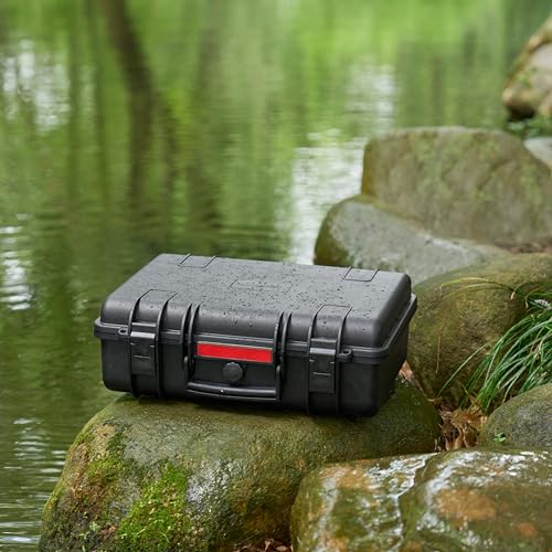 Image of Amazon Basics Portable Hard Camera Case for DSLR Equipment, Customizable Fit, Protective Water Resistant, Medium, Black, 18 inchL x 14 inchW x 6 inchH