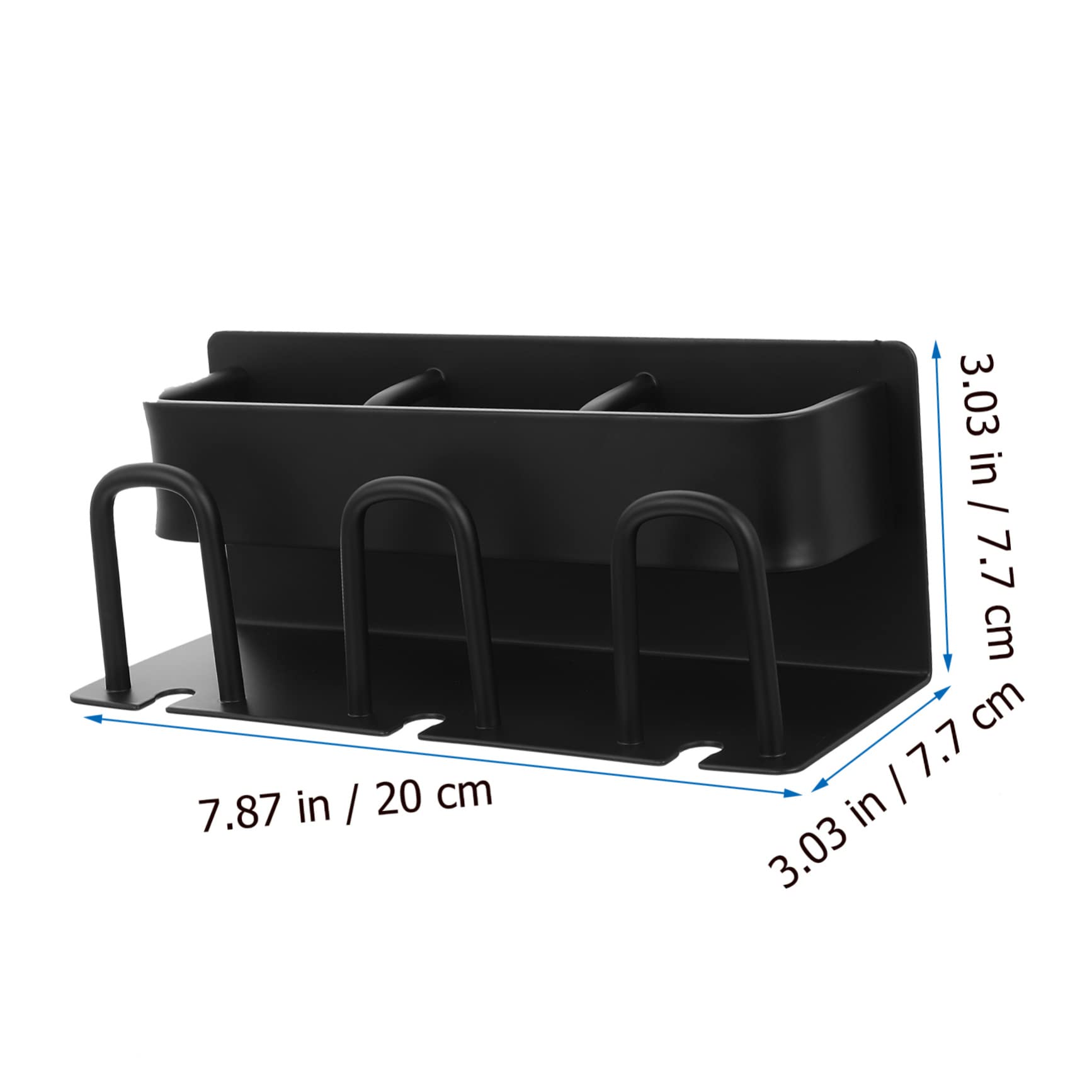 Hohopeti Porta Spazzolino da Denti Drenaggio Integrato da Parete in Alluminio Nero per Asciugare Naturalmente Spazzolini e Bicchieri, per Bagno e Cucina