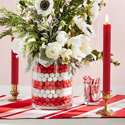 Velas cónicas rojas de cera para evitar manchas de parafina 5