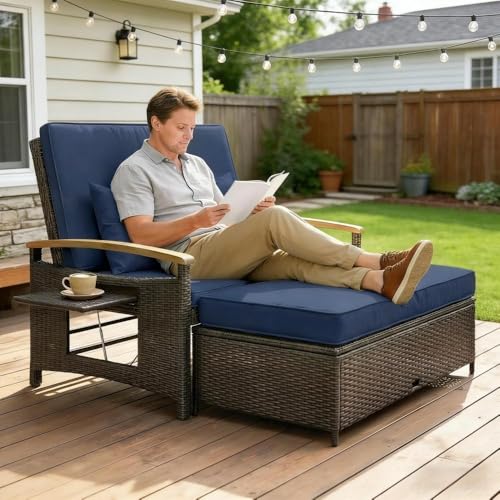 4-in-1 Multifunctional Sofa Bed,Garden Sofa Bed,Rattan Outdoor Daybed