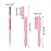 G2PLUS 2PCS Folding Eyelash Comb, Eyelash Separator Tool, Pink Eyebrow Comb Metal Teeth, Eyelash Brush Tool for Lash & Brow