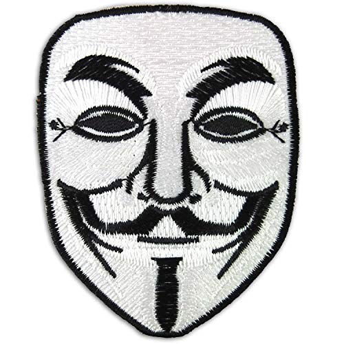 Graphic Dust Vendetta Embroidered Iron on Patch Anonymous Fawkes Guy Mask Halloween Justice Law