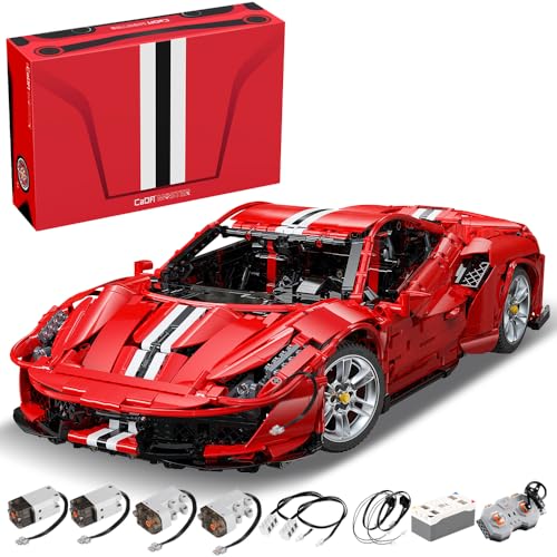 CaDA Master C61042W Super Car Building Kit, MOC Remote Control Car, 1:8 RC Collectible Scale Model Technique Car Blocks Set for Adults (3187 PCS) by CaDA - Used condition - US$157.43