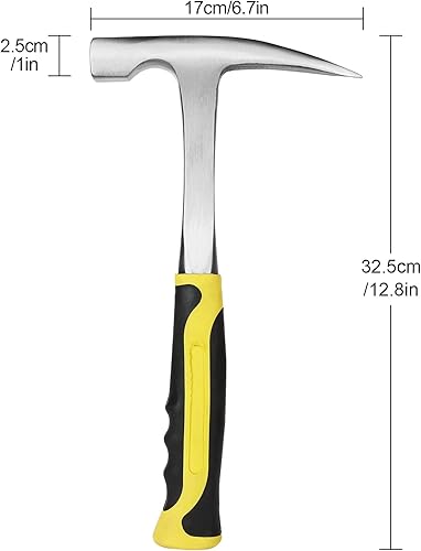 Miniatura 2 de CertBuy Paquete de 2 martillos geólogos de acero de 12.8 pulgadas con mango antideslizante y agarre de reducción de golpes para minería