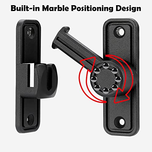 Image of Barn Door Lock Latch, 90 & 180 Degree Heavy Duty Barn Door Latch Hardware Barn Door Locks and Latches Sliding Door Lock Home Safety Gate Locks Fit for Garage, Garden, Bathroom, Cabinet(Black)