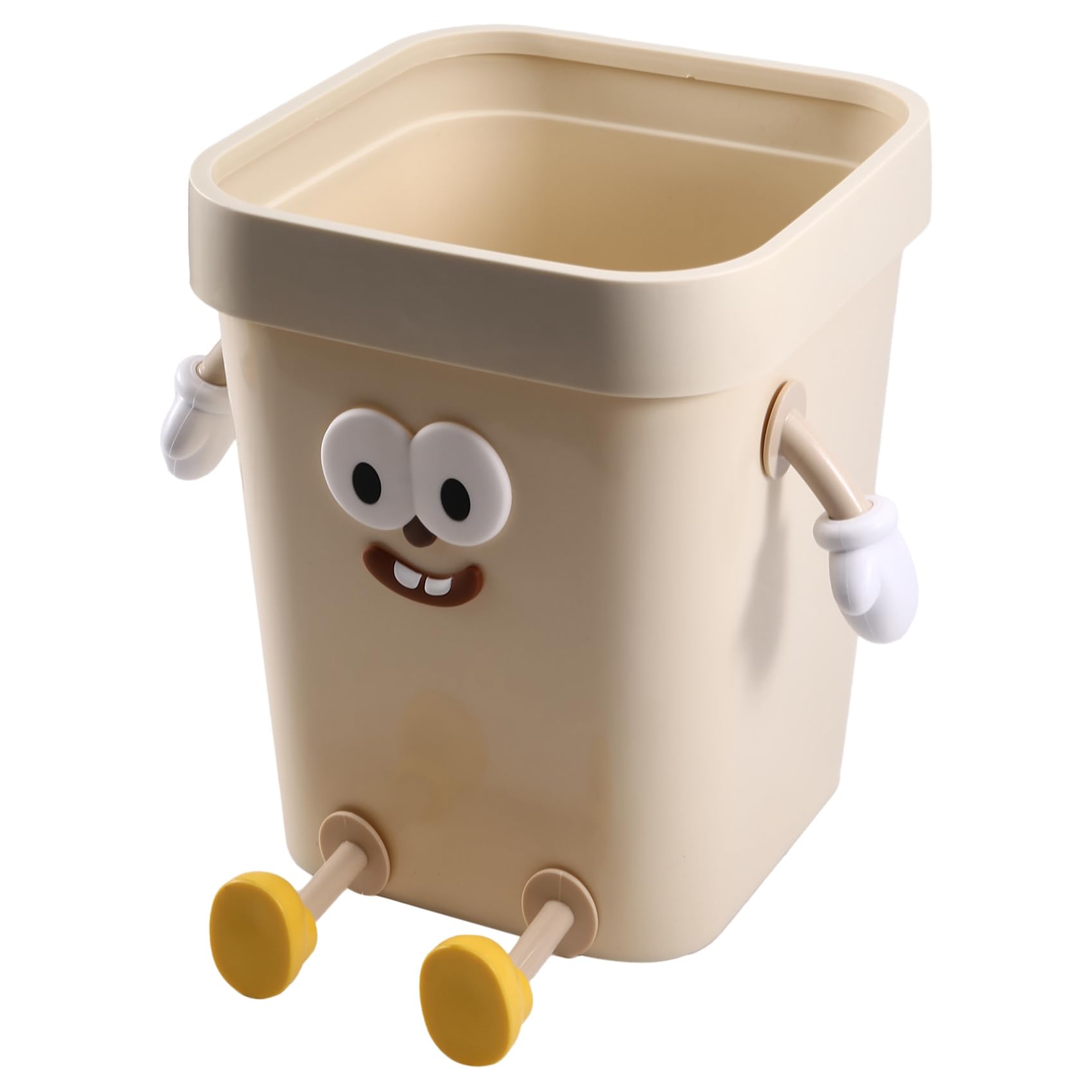 CTRLZS Cartoon Trash Can for Home Uncovered Trash Can with Pressure Ring Indoor Trash Can