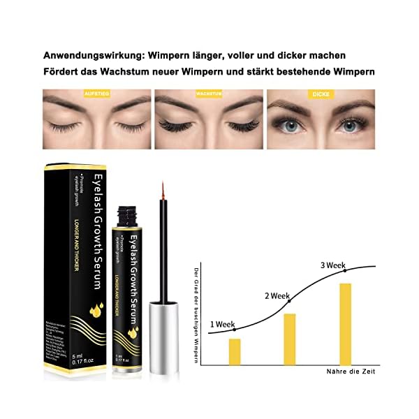 Wimpernserum Lash Serum für Effektiv Fördert Wachstum von Wimpern, 5ml Augenbrauen Serum Aktiviert Haarfollikel sie von… – Bild 5