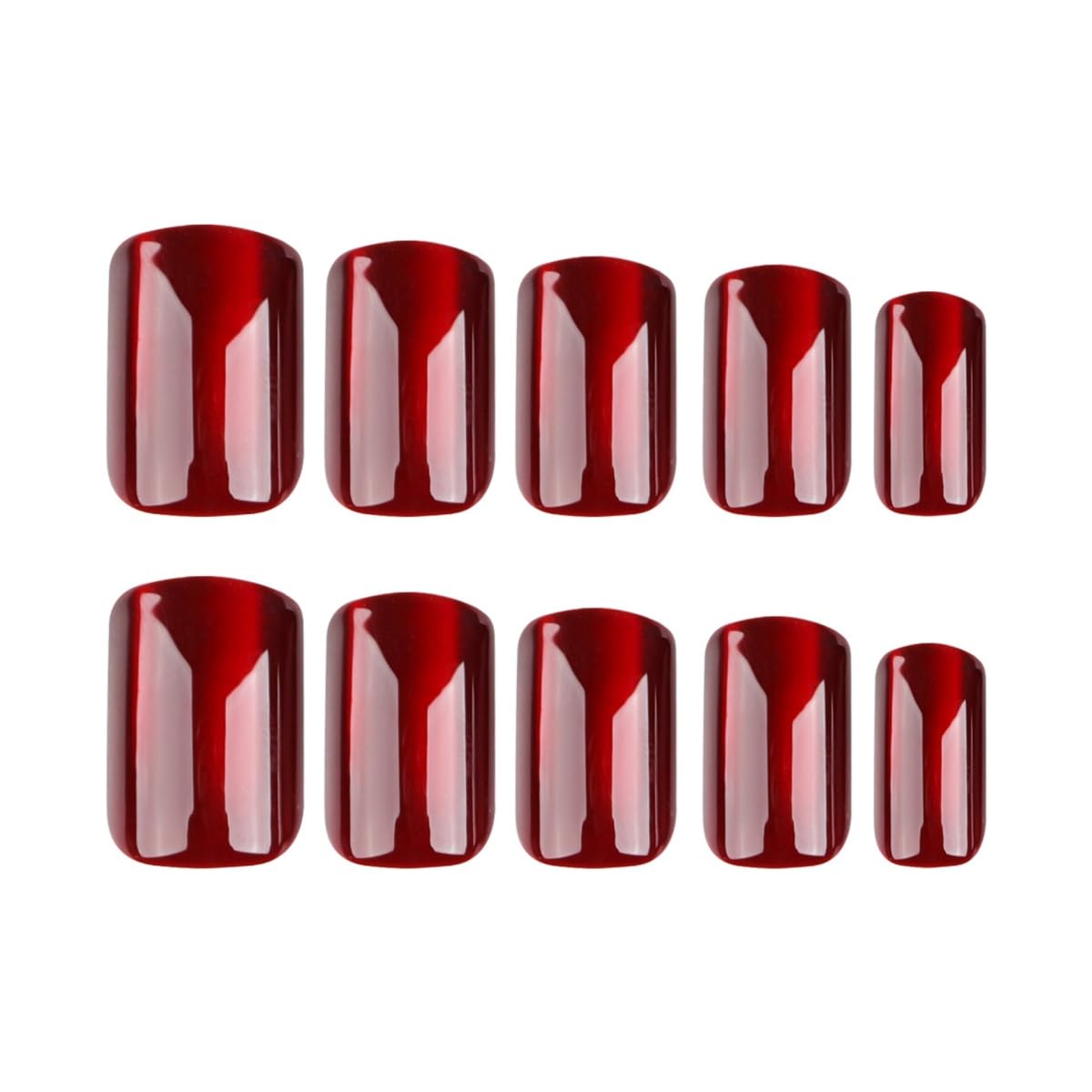 JUSTOTRY 24 Pcs Burgundy Cat Eye False Nails Short,Dark Red Solid Square Press on Nails Pattern,Glossy Fake Nails Medium for Nail Art,Squoval Cateye Stick on Nail for Women Gifts - Image 4