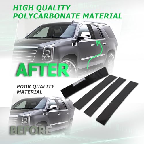 Image of ECOTRIC 4PCS Pillar Post Molding Trim Compatible with 2007-2014 Cadillac