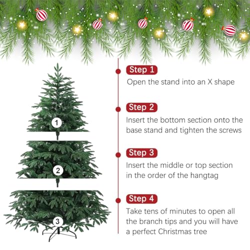 Image of Fizzytech 6 Feet Artificial PE Christmas Tree with 696 Tips, Premium Lifelike Foliage, Strong Steel Stand, Easy Setup, Corner Christmas Tree for Home, Office & Holiday Decoration