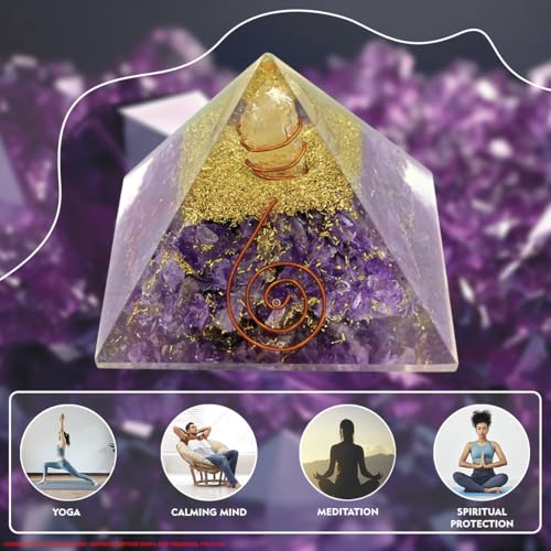 Image of Amethyst Pyramid | 2-Inch | Natural Amethyst Crystal Pyramid for Calmness, Meditation, and Spiritual Healing|Perfect for Home Decor and Gifting