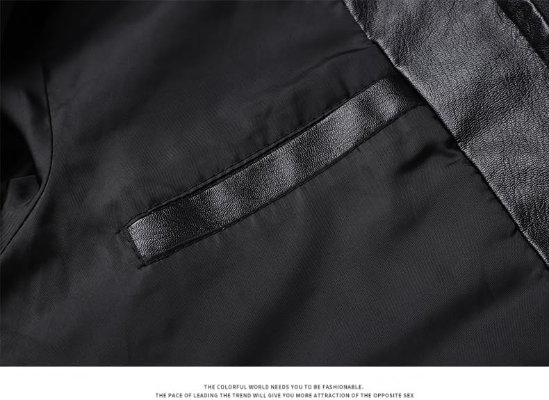Men's Faux Leather Jacket for Fall/Winter,Men PU Jacket, outwear coat
