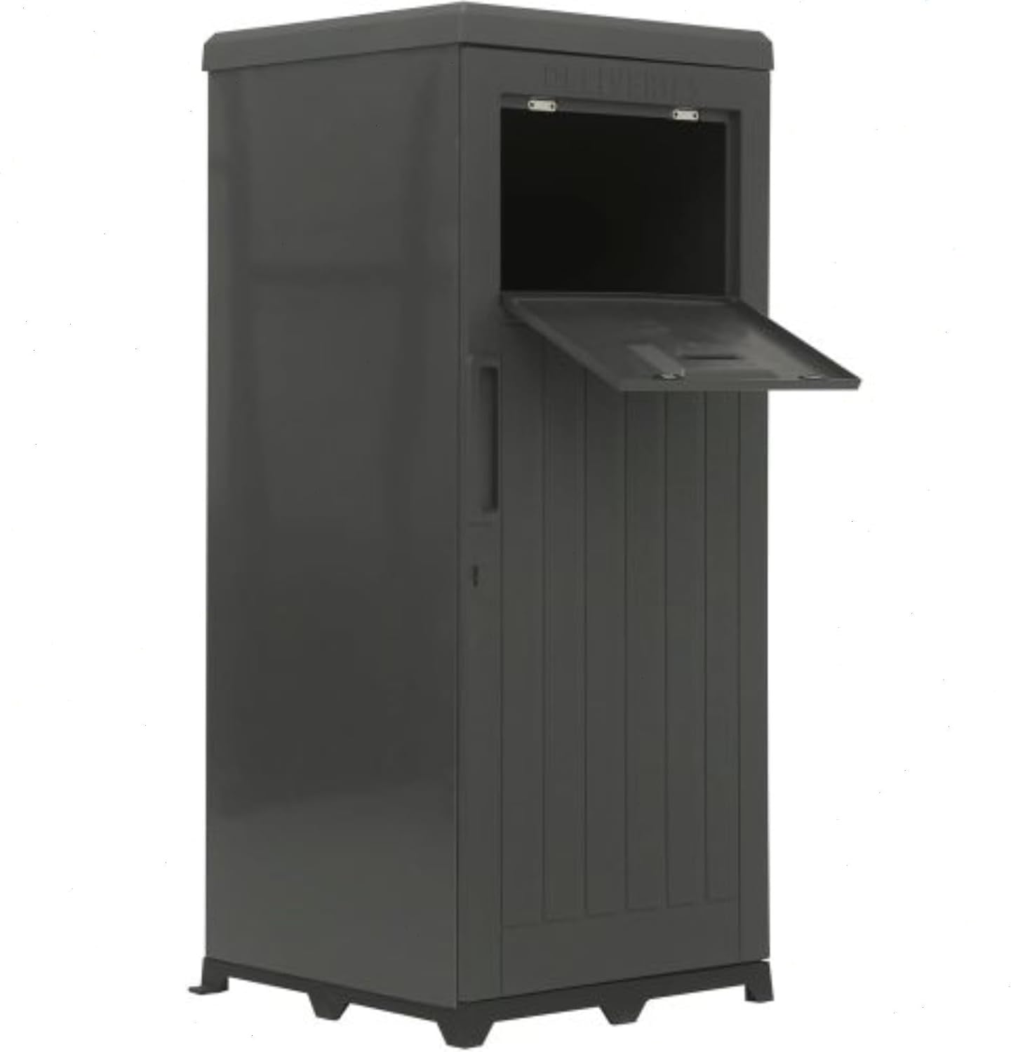 Package Delivery Box for Outside, Large Parcel Drop Box with Top Drop Chute for Packages, Anti-Theft Lockable Package Mailbox with Drop Slot for Mails & Home Porch, 49'' x 21''x 21'