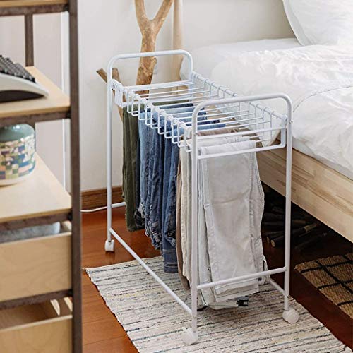 Porte-pantalons mobile blanc pour éviter les plis et optimiser les petits placards