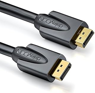 deleyCON 2m Kabel DisplayPort - 4K 2160p 3D HDCP - DP (20 pinów) męski na DP (20 pinów) męski - karta graficzna do monitora do notebooka - Czarny