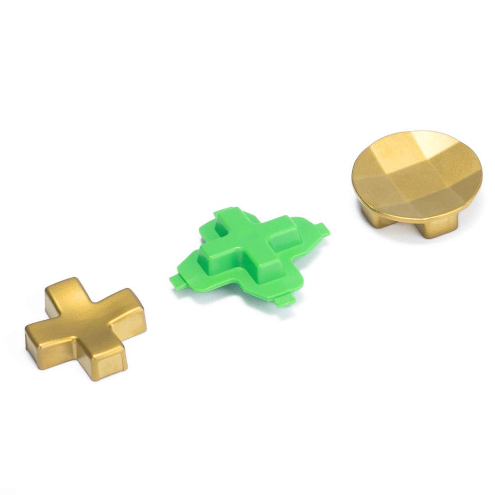 TOMSIN Replacement Magnetic Metal D-Pads for Xbox One Controller, Directional Pad Replacement Kits for Xbox One Elite/S Controllers/Elite Controllers Series 2 (Faceted and Standard) (Golden)