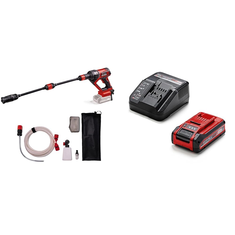 Einhell Akku-Druckreinigerpistole HYPRESSO 18/24-1 Power X-Change (18 V, 24 bar, Mobile Reinigung und Bewässerung, 240 L/h, inkl. Zubehör, inkl. 3,0 Ah Plus Akku und Ladegerät)