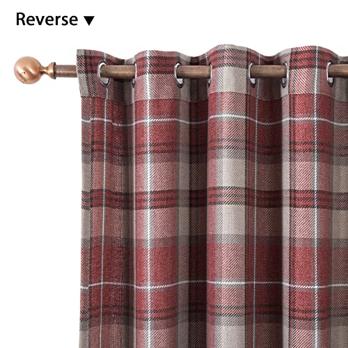 always4u-Plaid-Curtains-Highland-Woolen-Look-Modern-Classic-Window-Drapes-Red-Check-Tartan-Curtains-for-Living-Room-Bedroom-2-Panels-Burgundy-Red-45-63-Inches always4u Plaid Curtains Highland Woolen Look Modern Classic Window Drapes Red Check Tartan Curtains for Living Room Bedroom 2 Panels Burgundy Red 45 63 Inches