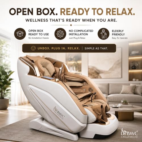 Image of Supreme Hybrid AI 5D Massage Chair | Dual-Core Massage System | Zero Gravity Recliner | AI Body Scan | Full Body SL Track | Heat Therapy | Bluetooth | Premium Royal Gold & White