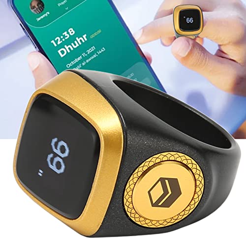 Image of Finger Smart Tally Counter Ring, 20mm Muslim Digital Azan Alarm Clock(Black), Resettable Smart Counter Digital Counter & Vibration Reminder with Mini LCD Screen ﻿ | Smart Counter with Vibration Reminder & Mini LCD Screen, Resettable, for Muslim Azan Alarm Clock