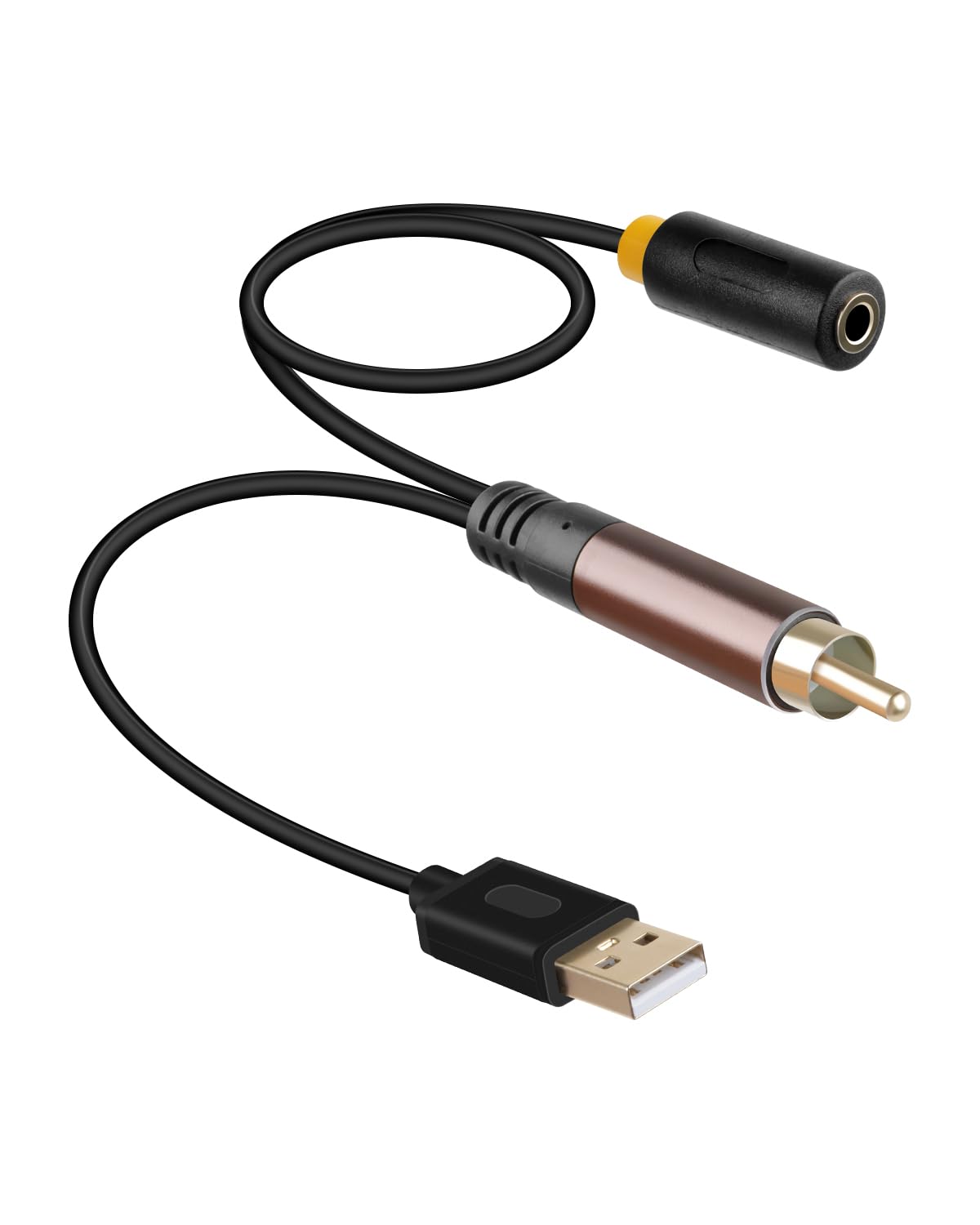 Interface RCA coaxiale numérique vers femelle de 3,5 mm avec câble d'alimentation USB pour TV, décodeurs, PS4 et autres appareils 20 cm